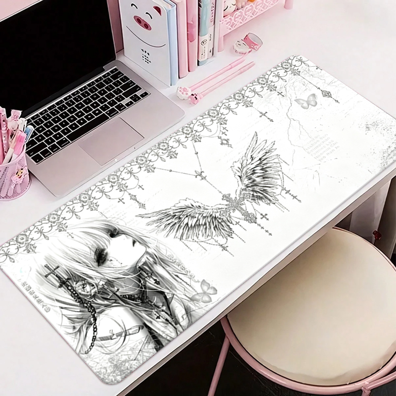 Gaming Accessories Desk - Tappetino per mouse in pelle, nero